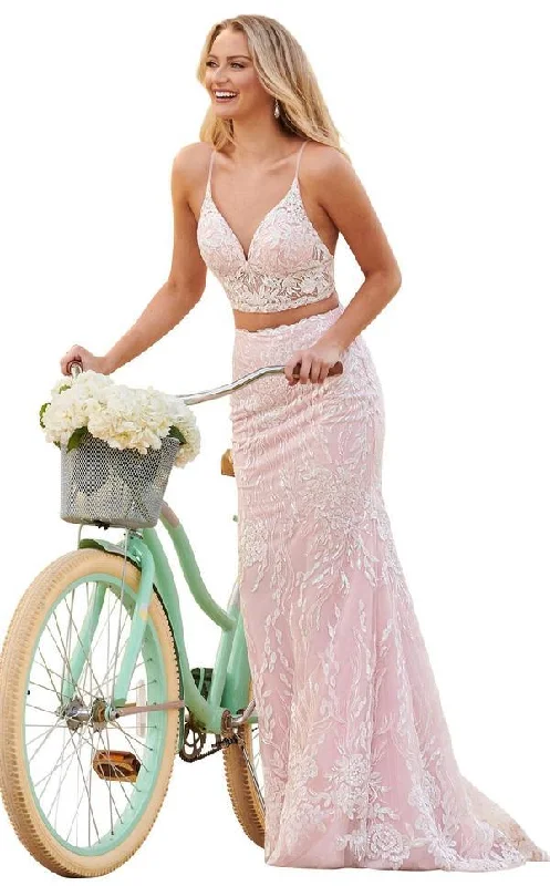 Tea - length wedding guest dresses with polka dot patternsRachel Allan Prom Long Two Piece Formal Gown 7072CL Tea - length wedding guest dresses with polka dot patternsRachel Allan Prom Long Two Piece Formal Gown 7072CL