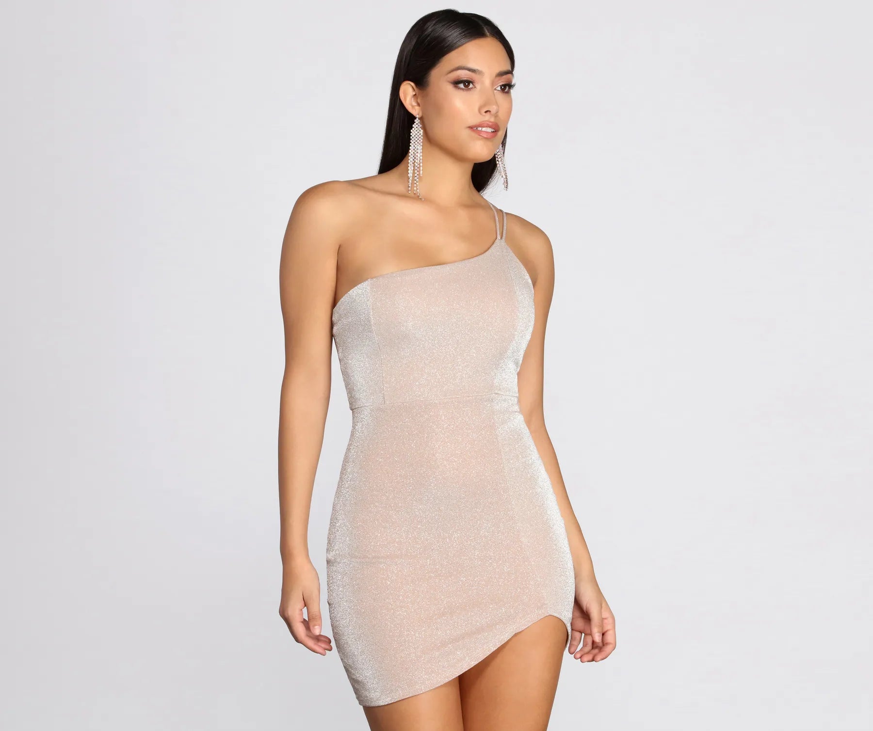 Mini dresses with puff sleeves for a vintage lookSparkle Queen Glitter One Shoulder Mini Dress Mini dresses with puff sleeves for a vintage lookSparkle Queen Glitter One Shoulder Mini Dress