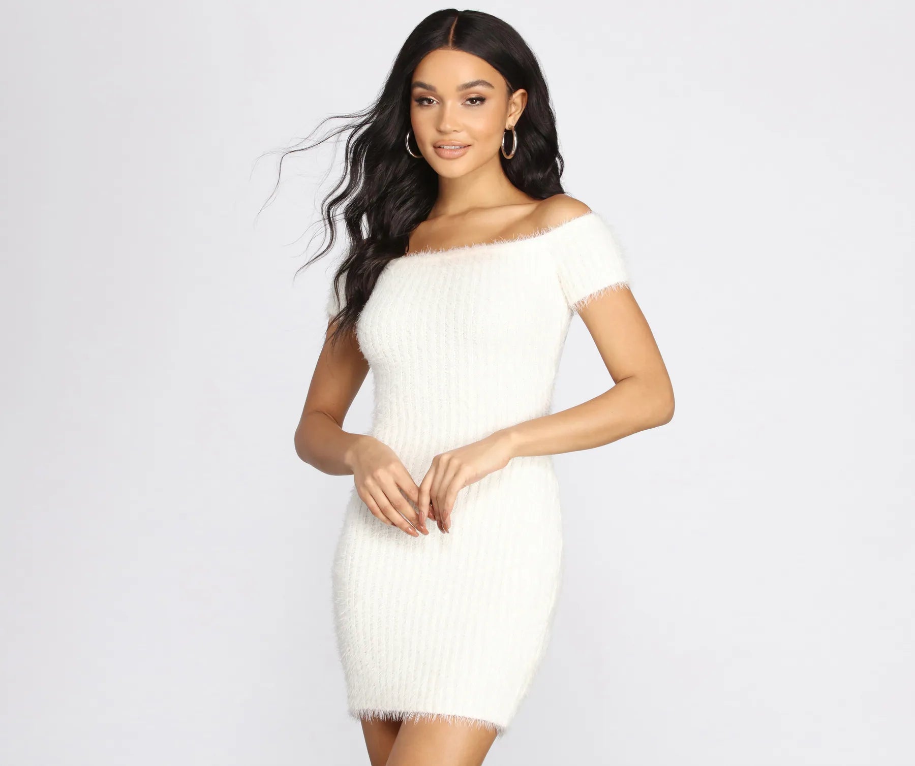 Mini dresses with embroidered details for a unique touchSuch A Dream Eyelash Knit Mini Dress