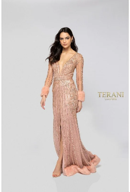 Tea - length wedding guest dresses with polka dot patternsTerani Couture 1911GL9499 Long Formal Prom Dress Tea - length wedding guest dresses with polka dot patternsTerani Couture 1911GL9499 Long Formal Prom Dress