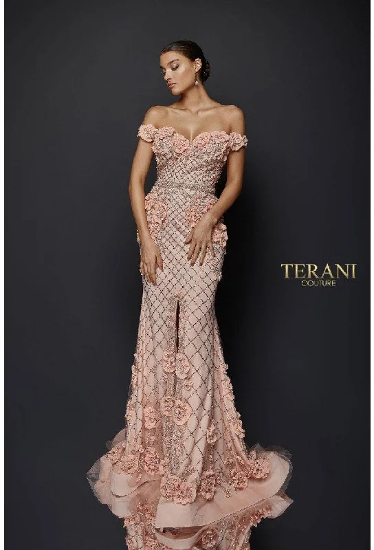 Sleeveless wedding guest dresses with ruffled hemsTerani Couture 1922GL0682 Long Formal Prom Dress Sleeveless wedding guest dresses with ruffled hemsTerani Couture 1922GL0682 Long Formal Prom Dress