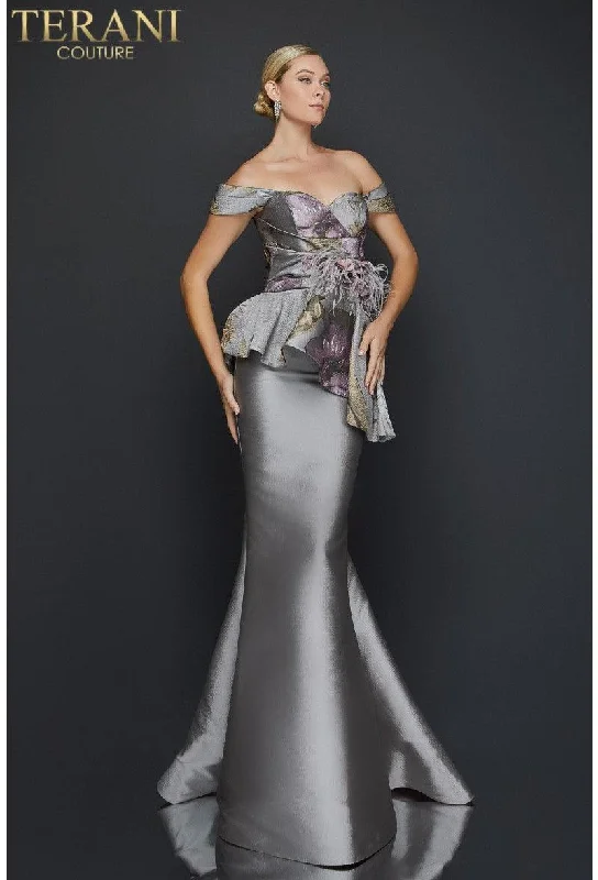 Sheer wedding guest dresses with lace inserts and long sleevesTerani Couture 2011E2425 Off Shoulder Long Gown Sheer wedding guest dresses with lace inserts and long sleevesTerani Couture 2011E2425 Off Shoulder Long Gown