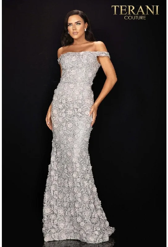 Bow - backed wedding guest dresses in silk for a luxurious feelTerani Couture 2011E2058 Off Shoulder Long Evening Gown Bow - backed wedding guest dresses in silk for a luxurious feelTerani Couture 2011E2058 Off Shoulder Long Evening Gown