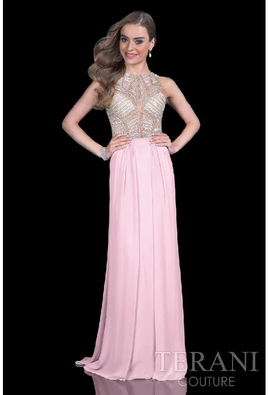 Off - the - shoulder wedding guest dresses in chiffonTerani Couture 1615P1294A Long Prom Dress Off - the - shoulder wedding guest dresses in chiffonTerani Couture 1615P1294A Long Prom Dress