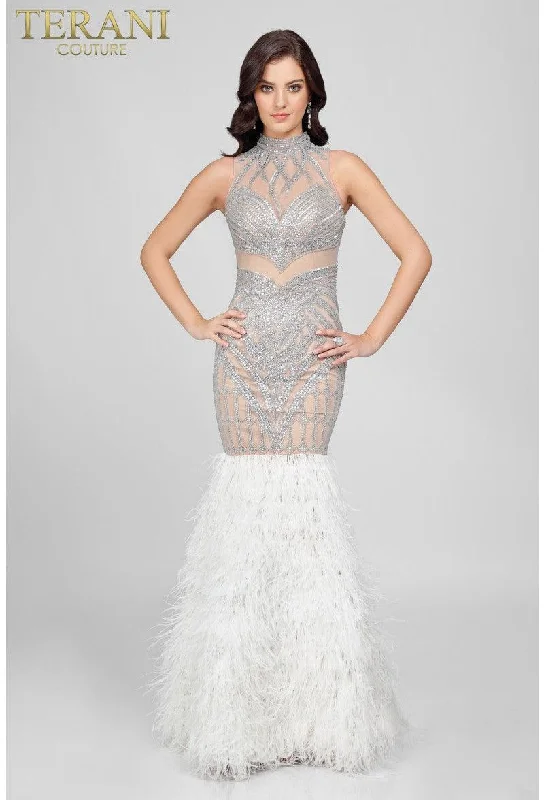 Halter - neck wedding guest dresses with beaded strapsTerani Couture 1721GL4452 Long Formal Prom Dress Halter - neck wedding guest dresses with beaded strapsTerani Couture 1721GL4452 Long Formal Prom Dress