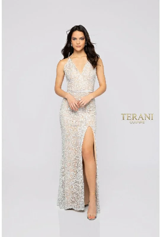 Wedding guest dresses with high - low hems and floral appliquesTerani Couture 1912P8270 Long Prom Dress Wedding guest dresses with high - low hems and floral appliquesTerani Couture 1912P8270 Long Prom Dress