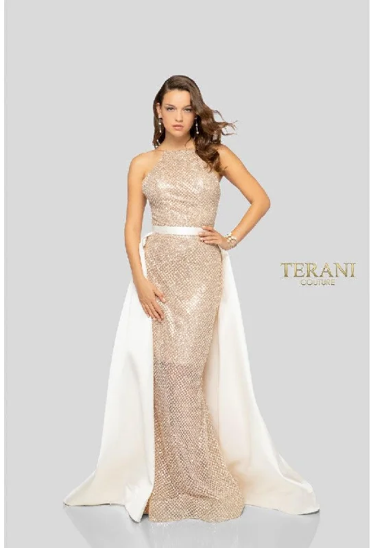 Wedding guest dresses with pom - pom trims for a playful lookTerani Couture 1912P8437 Long Prom Dress Wedding guest dresses with pom - pom trims for a playful lookTerani Couture 1912P8437 Long Prom Dress