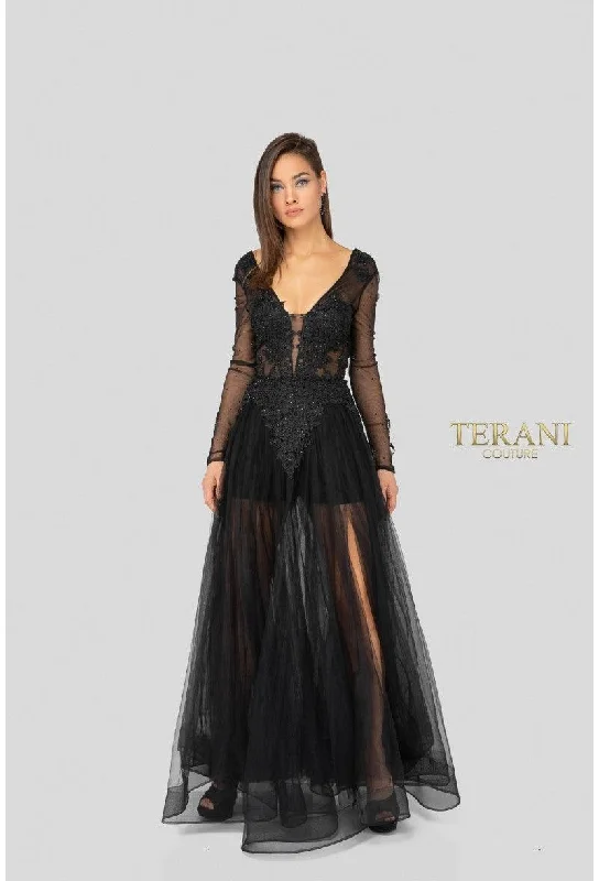 Wedding guest dresses with tassel - adorned belts and A - line skirtsTerani Couture 1915P8344 Long Prom Dress Wedding guest dresses with tassel - adorned belts and A - line skirtsTerani Couture 1915P8344 Long Prom Dress