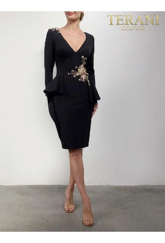 Tea - length wedding guest dresses with polka dot patternsTerani Couture 2111C4551 Short Formal Dress Tea - length wedding guest dresses with polka dot patternsTerani Couture 2111C4551 Short Formal Dress