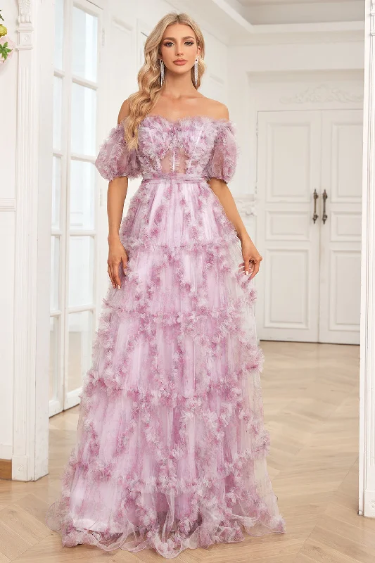 Mini cocktail dresses with a tiered ruffled skirt and a scoop neckCharming A Line Off the Shoulder Purple Long Prom Dress with Printing Mini cocktail dresses with a tiered ruffled skirt and a scoop neckCharming A Line Off the Shoulder Purple Long Prom Dress with Printing