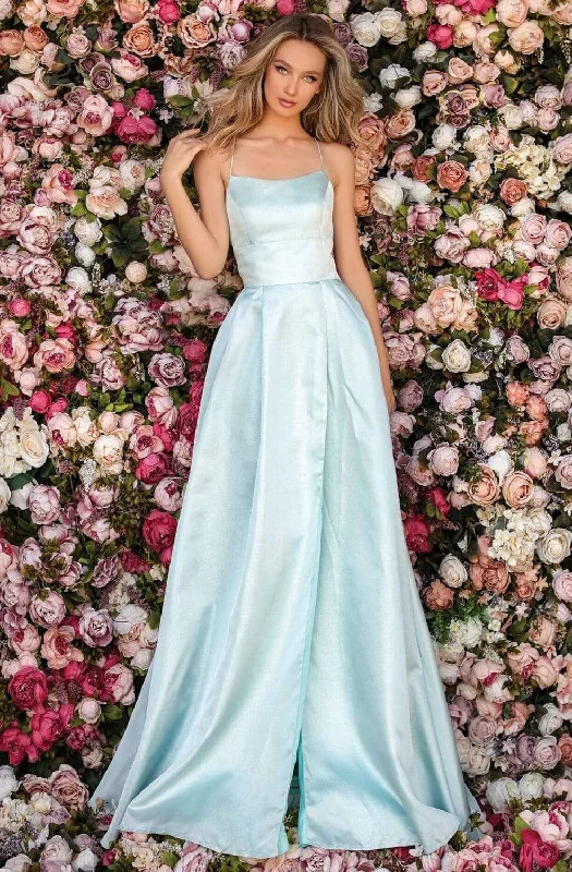 Formal dresses with tiered lace skirts and off - the - shoulder necklines for a feminine and elegant formal appearanceClarisse - 8105 Scoop Neck A-line Gown Formal dresses with tiered lace skirts and off - the - shoulder necklines for a feminine and elegant formal appearanceClarisse - 8105 Scoop Neck A-line Gown