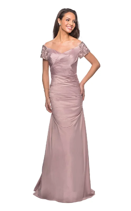 A - line formal dresses with beaded lace appliques for formal eventsLa Femme 25996CL Dress A - line formal dresses with beaded lace appliques for formal eventsLa Femme 25996CL Dress