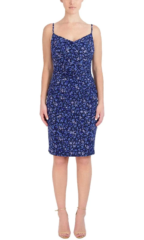 Cocktail dresses with a ruched bodice and spaghetti strapsLaundry HU06D20 - V-Neck Floral Casual Dress Cocktail dresses with a ruched bodice and spaghetti strapsLaundry HU06D20 - V-Neck Floral Casual Dress