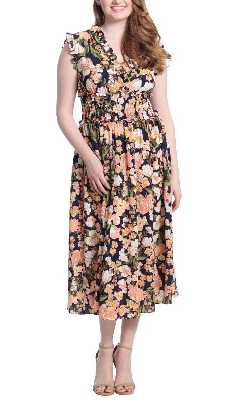 Strapless cocktail dresses with a sweetheart neckline and a full skirtLondon Times T6131M - Tea Length Floral Casual Dress Strapless cocktail dresses with a sweetheart neckline and a full skirtLondon Times T6131M - Tea Length Floral Casual Dress