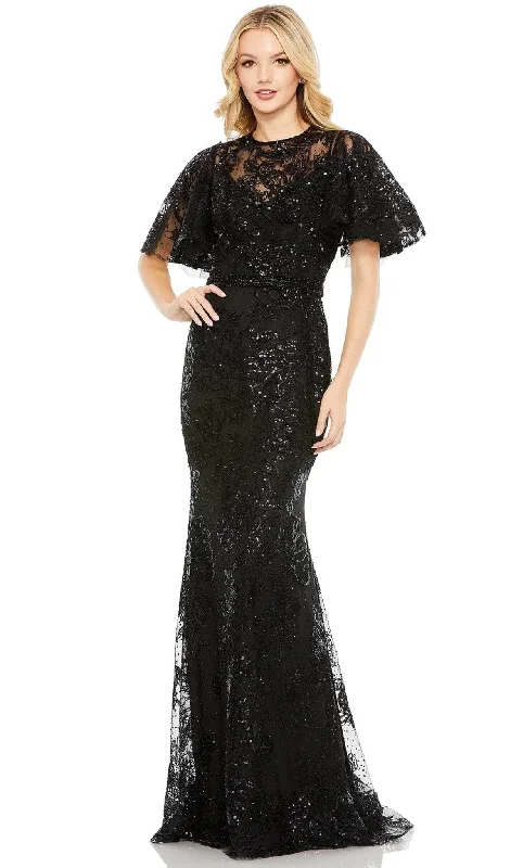 Formal dresses with halter necks and lace - up backs for a stylish promMac Duggal 20438 - Flutter Sleeve Embellished Evening Gown Formal dresses with halter necks and lace - up backs for a stylish promMac Duggal 20438 - Flutter Sleeve Embellished Evening Gown