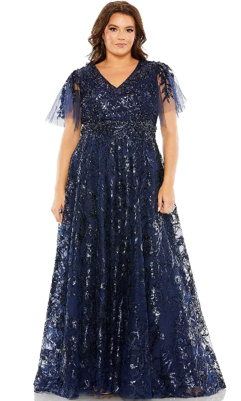 Prom dresses with ruched bodices and organza sleeves for a romantic lookMac Duggal 20469 - Embellished V-neck Evening Dress Prom dresses with ruched bodices and organza sleeves for a romantic lookMac Duggal 20469 - Embellished V-neck Evening Dress
