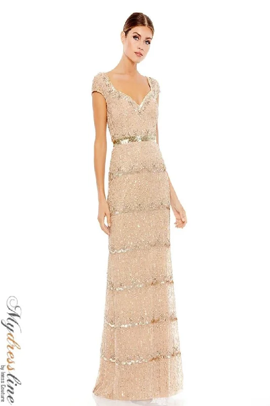 Formal dresses with off - the - shoulder sleeves and rhinestone accents for a sophisticated promMac Duggal 9089 Formal dresses with off - the - shoulder sleeves and rhinestone accents for a sophisticated promMac Duggal 9089