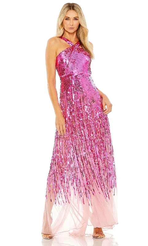 Prom dresses with tiered ruffled sleeves and satin skirts for a feminine and voluminous lookMac Duggal 93961 - Cross Front Sequin Evening Gown Prom dresses with tiered ruffled sleeves and satin skirts for a feminine and voluminous lookMac Duggal 93961 - Cross Front Sequin Evening Gown