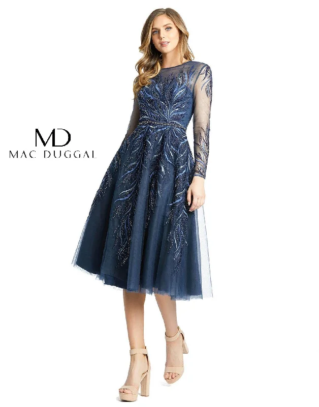 Geometric - printed cocktail dresses with a long - sleeve optionMac Duggal A11136 Long Sleeve Embroidered Short Dress Sale Geometric - printed cocktail dresses with a long - sleeve optionMac Duggal A11136 Long Sleeve Embroidered Short Dress Sale