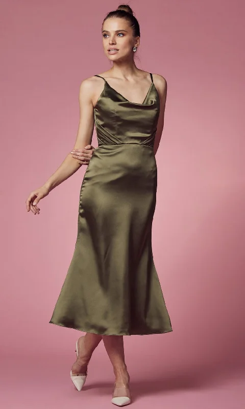 Cocktail dresses with a pom - pom trim and a short - sleeved styleNox Anabel R1027 - Tea Length Cowl Cocktail Dress Cocktail dresses with a pom - pom trim and a short - sleeved styleNox Anabel R1027 - Tea Length Cowl Cocktail Dress