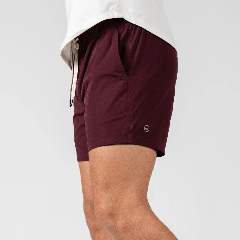 Tie - Waist Women Shorts for a Customizable FitFlow 2.0 Mod Short (Athletic) - Plum 5.5" & 7" Tie - Waist Women Shorts for a Customizable FitFlow 2.0 Mod Short (Athletic) - Plum 5.5" & 7"