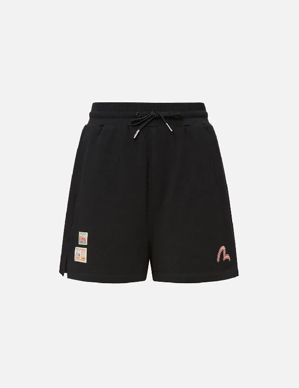Cargo Women Shorts with Multiple Pockets for FunctionalityGodhead and Logo Embroidered Sweat Shorts Cargo Women Shorts with Multiple Pockets for FunctionalityGodhead and Logo Embroidered Sweat Shorts