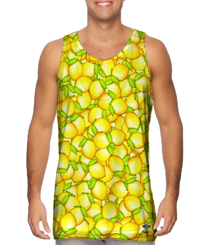 Scoop Neck Women's Linen Blend Tank Tops for SummerLemony Shower Lemons