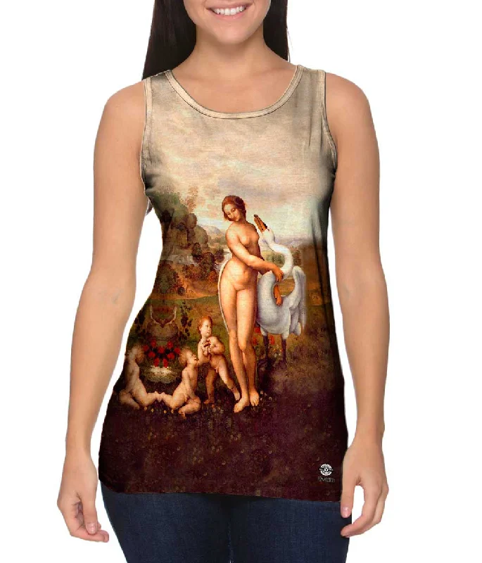 Women's Sleeveless Ribbed Tank Tops for a Trendy LookLeonardo Da Vinci - "Leda" (1510) Women's Sleeveless Ribbed Tank Tops for a Trendy LookLeonardo Da Vinci - "Leda" (1510)