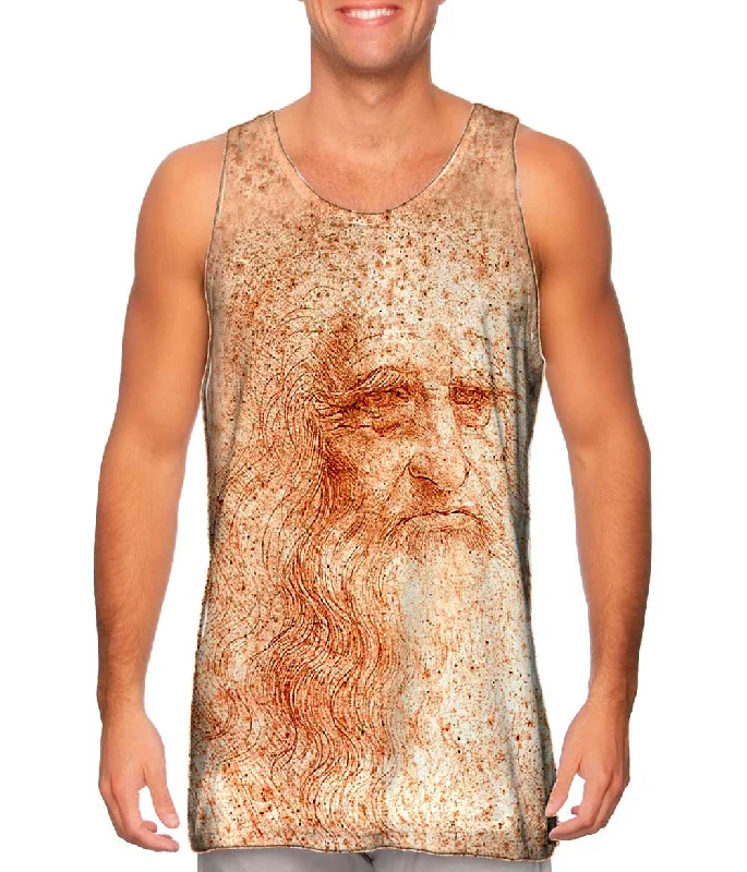 Mock Neck Women's Performance Tank Tops for CyclingLeonardo Da Vinci - "Self Portrait In Red Chalk" (1512) Mock Neck Women's Performance Tank Tops for CyclingLeonardo Da Vinci - "Self Portrait In Red Chalk" (1512)
