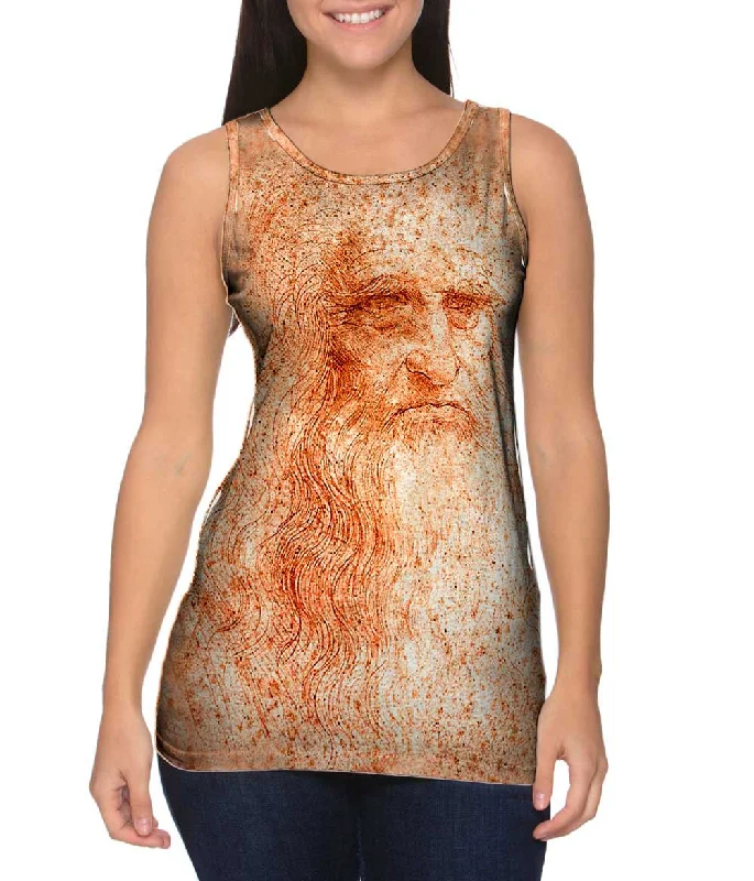 Women's Cropped Tank Tops with Vintage Band LogosLeonardo Da Vinci - "Self Portrait In Red Chalk" (1512) Women's Cropped Tank Tops with Vintage Band LogosLeonardo Da Vinci - "Self Portrait In Red Chalk" (1512)