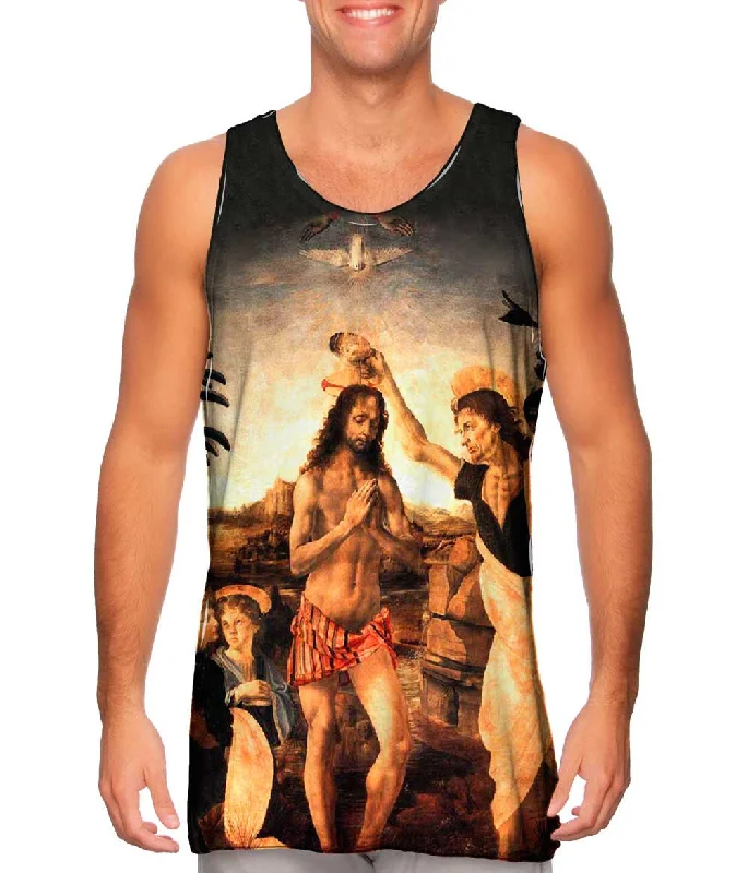 Plunge Neck Women's Seamless Tank Tops for a Smooth FitLeonardo Da Vinci - "The Baptism Of Christ" (1475) Plunge Neck Women's Seamless Tank Tops for a Smooth FitLeonardo Da Vinci - "The Baptism Of Christ" (1475)