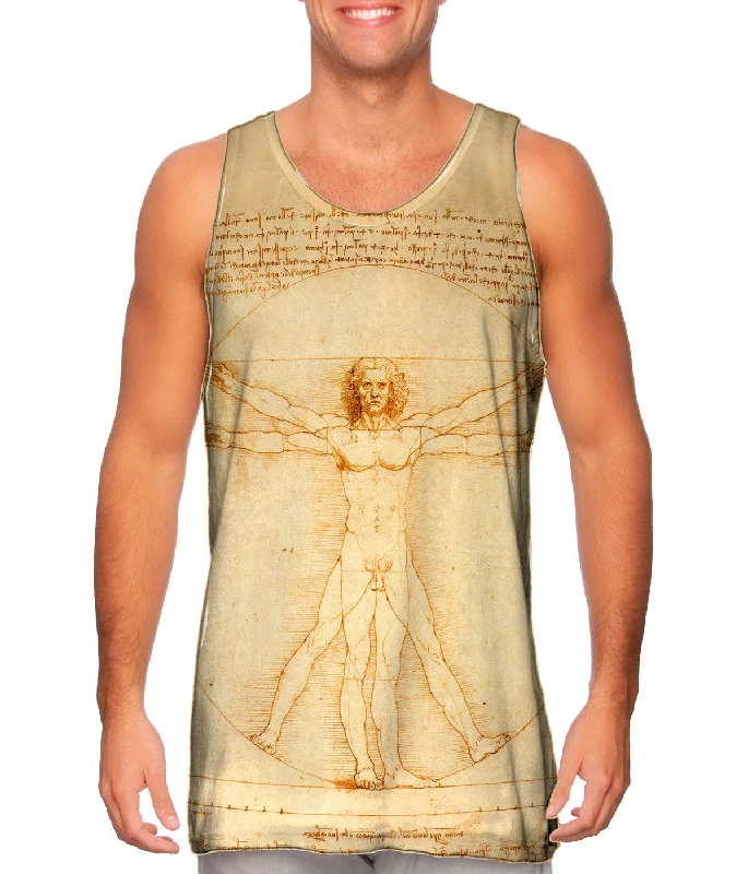 High - Neck Women's Silk Blend Tank Tops for a Luxurious FeelLeonardo da Vinci - "Vitruvian Man" (1490) High - Neck Women's Silk Blend Tank Tops for a Luxurious FeelLeonardo da Vinci - "Vitruvian Man" (1490)
