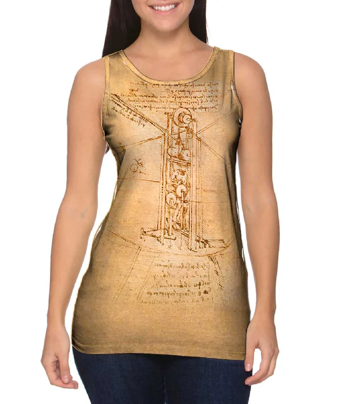 Plus Size Women's Criss - Cross Back Tank Tops in Neon ColorsLeonardo DaVinci - "Flying Machine" (1487) Plus Size Women's Criss - Cross Back Tank Tops in Neon ColorsLeonardo DaVinci - "Flying Machine" (1487)