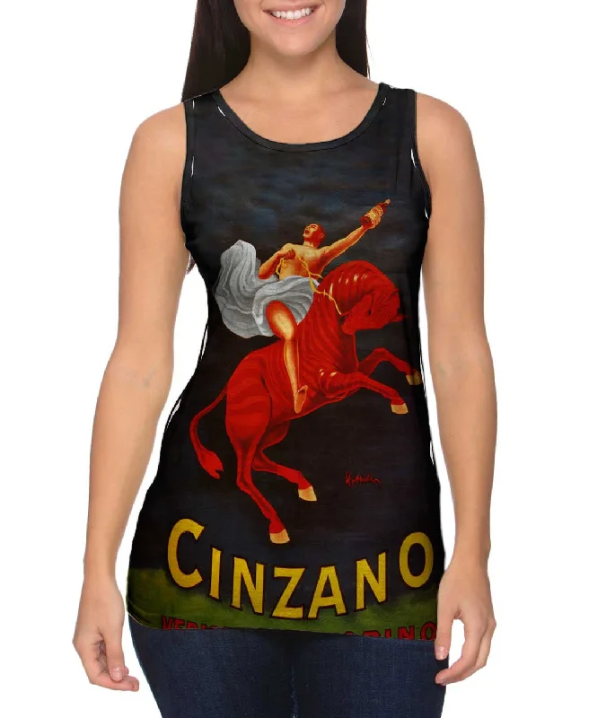 Scoop Neck Women's Linen Blend Tank Tops for SummerLeonetto Cappiello 005 - "Vermouth Cinzano" (1921) Scoop Neck Women's Linen Blend Tank Tops for SummerLeonetto Cappiello 005 - "Vermouth Cinzano" (1921)