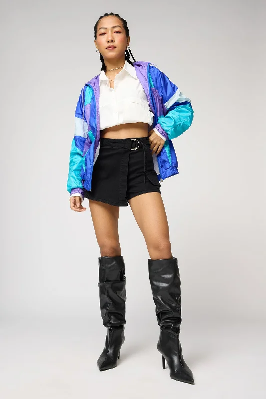 Printed Animal Print Women Shorts for a Wild and Stylish AppearanceVelvet Night Denim Skort Printed Animal Print Women Shorts for a Wild and Stylish AppearanceVelvet Night Denim Skort