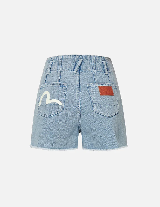 Solid Color Women Shorts in Bright Hues for a Bold StatementSeagull Print Denim Shorts Solid Color Women Shorts in Bright Hues for a Bold StatementSeagull Print Denim Shorts