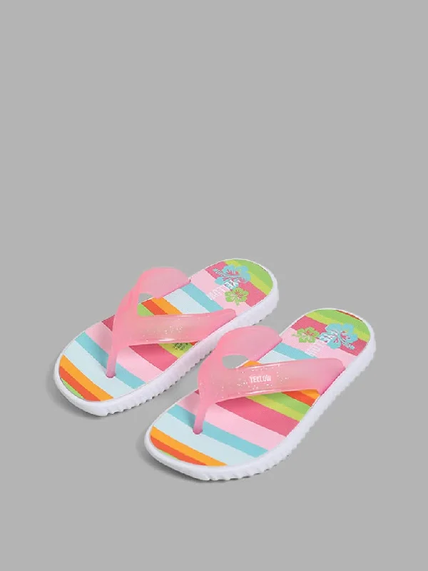 Printed Floral Women Shorts for a Summer - Ready StyleYellow Multicolor Striped Flip Flop Printed Floral Women Shorts for a Summer - Ready StyleYellow Multicolor Striped Flip Flop