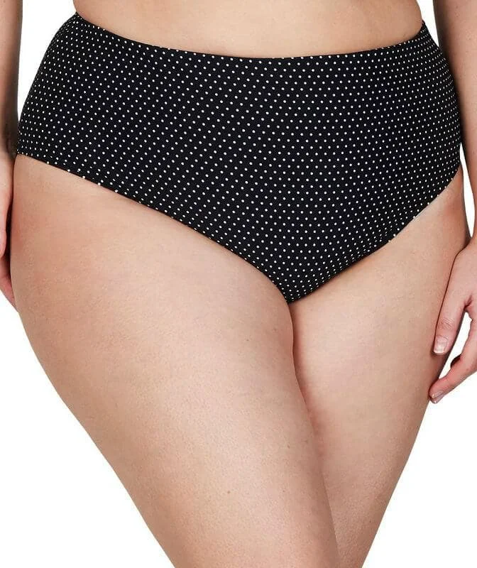 Monokini - style bikini with a unique one - piece - meets - bikini designArtesands Polka Rococo Hi Leg High Waist Swim Brief - Black Monokini - style bikini with a unique one - piece - meets - bikini designArtesands Polka Rococo Hi Leg High Waist Swim Brief - Black