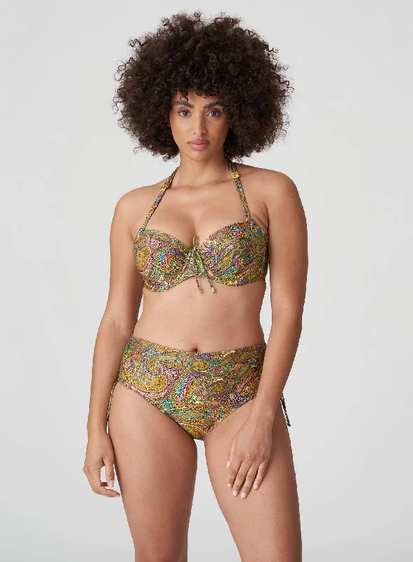 Ruched bikini with fabric gathers for a slimming effectPrimaDonna Swimwear: Sakarun Full Bikini Brief Sunny Paisley Ruched bikini with fabric gathers for a slimming effectPrimaDonna Swimwear: Sakarun Full Bikini Brief Sunny Paisley