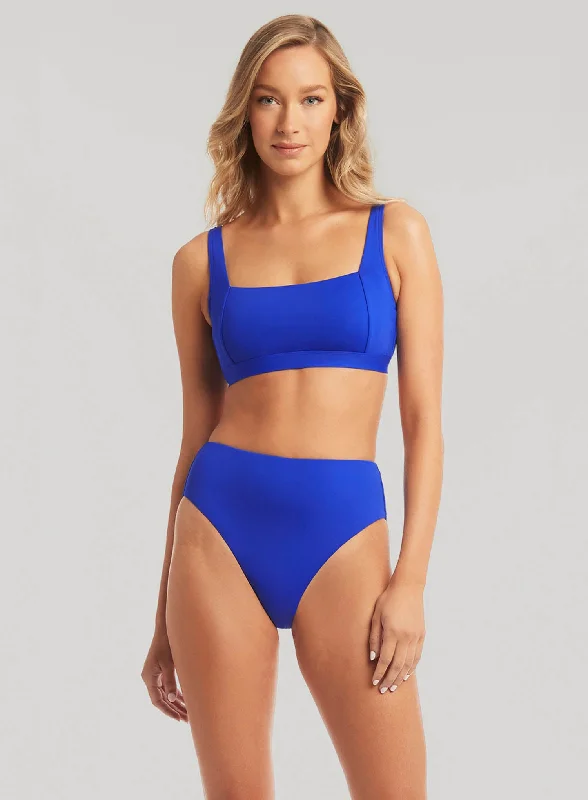 Tie - side bikini bottoms for an adjustable and stylish fitSea Level: Eco Essentials Retro High Waist Bikini Pant Cobalt Tie - side bikini bottoms for an adjustable and stylish fitSea Level: Eco Essentials Retro High Waist Bikini Pant Cobalt