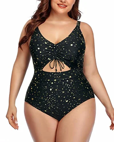 Plus - size bikini with full - coverage options for comfort and confidenceWomen's Slimming High Waisted Plus Size Bathing Suit-Gold Stars Plus - size bikini with full - coverage options for comfort and confidenceWomen's Slimming High Waisted Plus Size Bathing Suit-Gold Stars