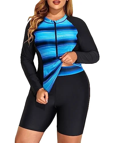 Tropical - themed bikini for a vacation - ready beach outfitPlus Size Long Sleeve Rash Guard Swimsuits Upf 50 Tropical - themed bikini for a vacation - ready beach outfitPlus Size Long Sleeve Rash Guard Swimsuits Upf 50