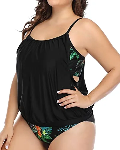 Maternity bikini for expecting mothers to enjoy the beach comfortablyWomen's Flattering Plus Size Tankini Swimsuits-Black Pineapple Maternity bikini for expecting mothers to enjoy the beach comfortablyWomen's Flattering Plus Size Tankini Swimsuits-Black Pineapple