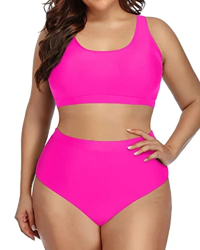Convertible bikini that can be worn in multiple styles for versatilityModest And Supportive Plus Size Athletic Bikini Swimsuit-Neon Pink Convertible bikini that can be worn in multiple styles for versatilityModest And Supportive Plus Size Athletic Bikini Swimsuit-Neon Pink