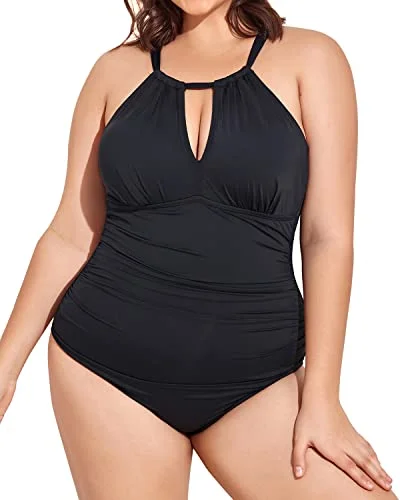 String bikini for a minimalistic and sexy beach stylePlus Size Plunge Mesh Cut Out One Piece Swimsuit For Women-Black String bikini for a minimalistic and sexy beach stylePlus Size Plunge Mesh Cut Out One Piece Swimsuit For Women-Black