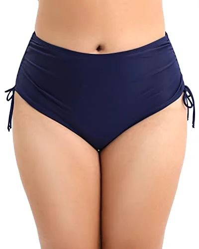 High - waisted bikini for a retro and tummy - flattering lookPlus Size Full Coverage High Waisted Swim Bottom-Navy Blue High - waisted bikini for a retro and tummy - flattering lookPlus Size Full Coverage High Waisted Swim Bottom-Navy Blue
