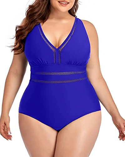 Sports bikini for high - intensity water activities like surfingElegant Padded Push Up One Piece Plus Size Bathing Suit-Royal Blue Sports bikini for high - intensity water activities like surfingElegant Padded Push Up One Piece Plus Size Bathing Suit-Royal Blue