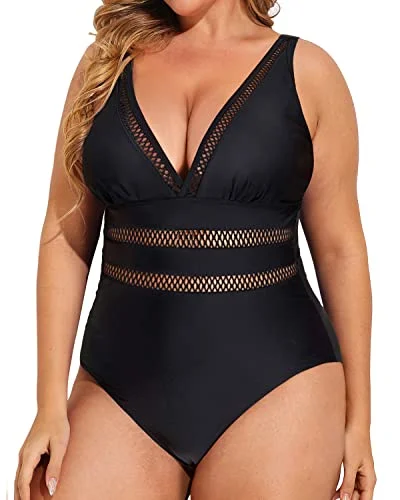 High - performance bikini with quick - drying fabric for active swimmersPlus Size Slimming One Piece Swimsuits For Curvy Women-Black High - performance bikini with quick - drying fabric for active swimmersPlus Size Slimming One Piece Swimsuits For Curvy Women-Black