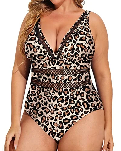 Metallic - finish bikini for a glamorous and eye - catching poolside lookTummy Control High Waist Push Up Swimwear-Leopard Metallic - finish bikini for a glamorous and eye - catching poolside lookTummy Control High Waist Push Up Swimwear-Leopard