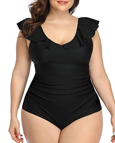 Sports bikini for high - intensity water activities like surfingU-Shaped Back Plus Size One Piece Swimsuits For Curvy Women-Black Sports bikini for high - intensity water activities like surfingU-Shaped Back Plus Size One Piece Swimsuits For Curvy Women-Black